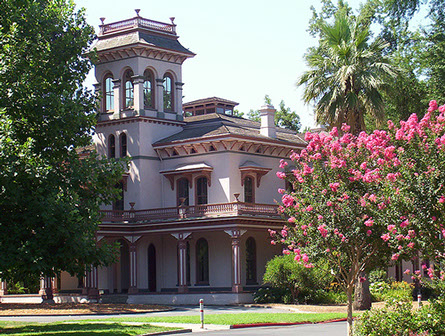 PHoto showing Bidwell Mansion in down town chico California.